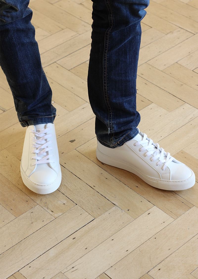 White vegan leather shoes for men Good Guys