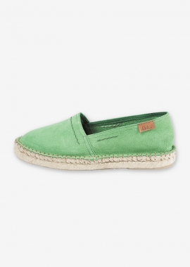 Green flat espadrilles