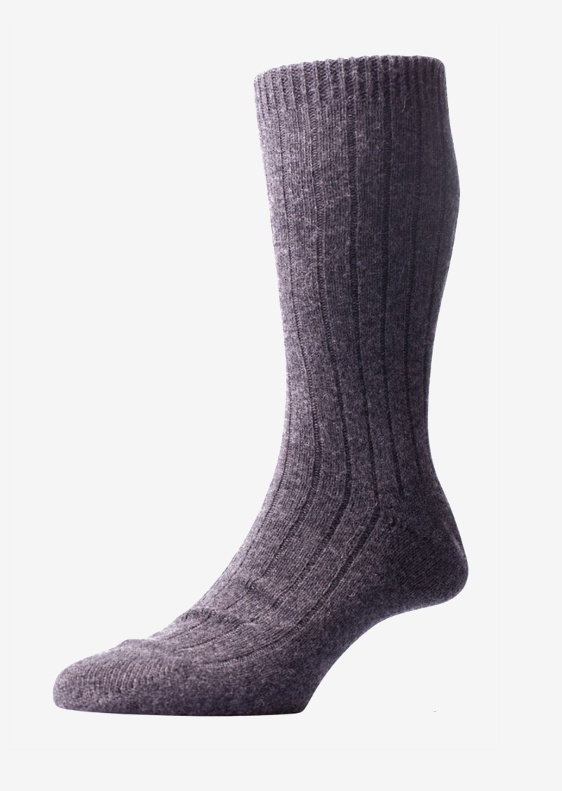 Men - Dark grey cashmere socks