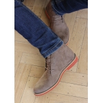 Beige vegan suede men boots