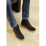 Bottines homme en daim vegan noir