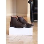 Brown men vegan leather boots