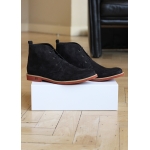Bottines homme en daim vegan noir