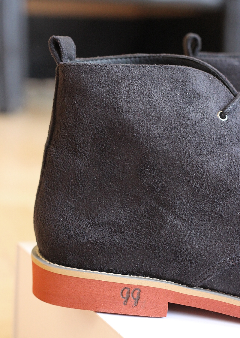 Bottines homme en daim vegan noir