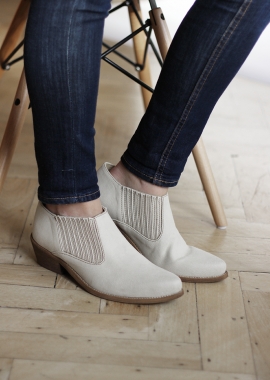 Low boots beiges en cuir vegan