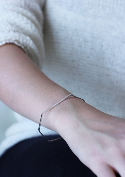 Silver geometric cuff