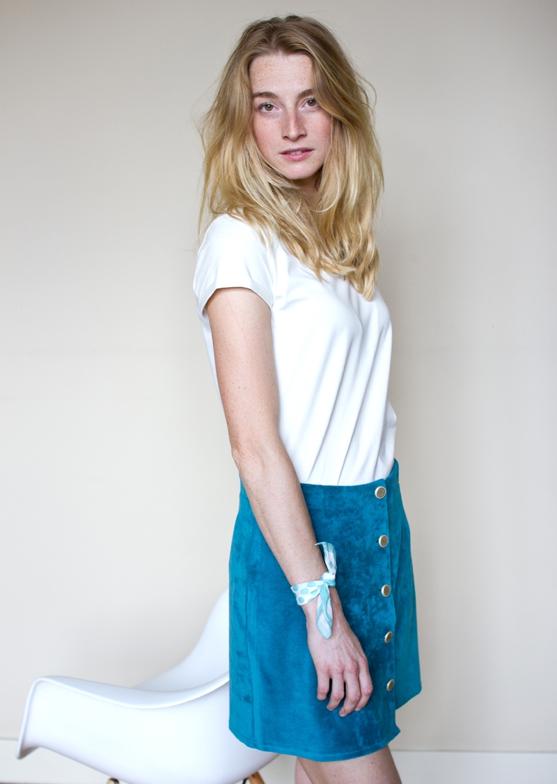 Agnes Skirt - Azur organic velours