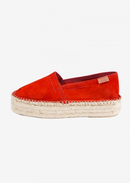 Red platform espadrilles