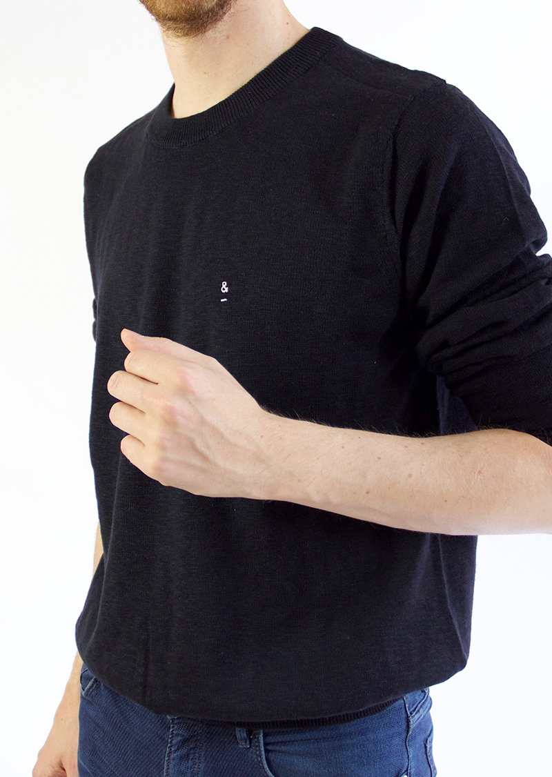 Black luxe cotton sweater SANDRO