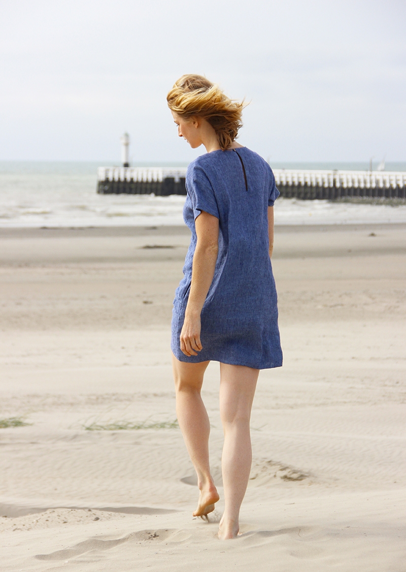 Roselyne denim linen dress