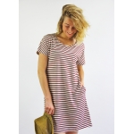 Roselyne organic cotton dress - striped navy