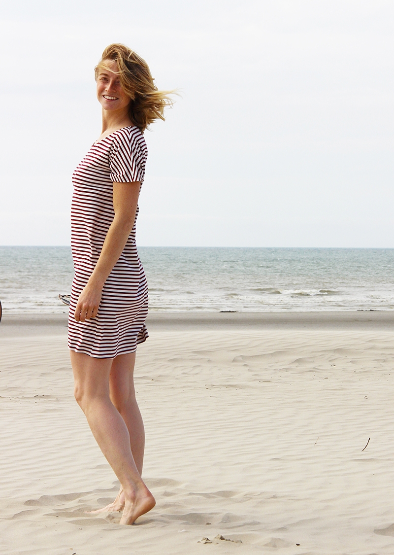 Roselyne organic cotton dress - striped navy