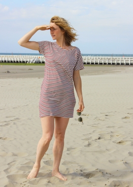 Roselyne organic cotton dress - striped navy