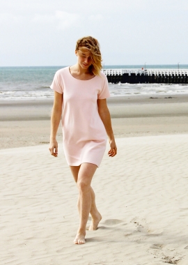 Robe Roselyne en coton biologique - rose