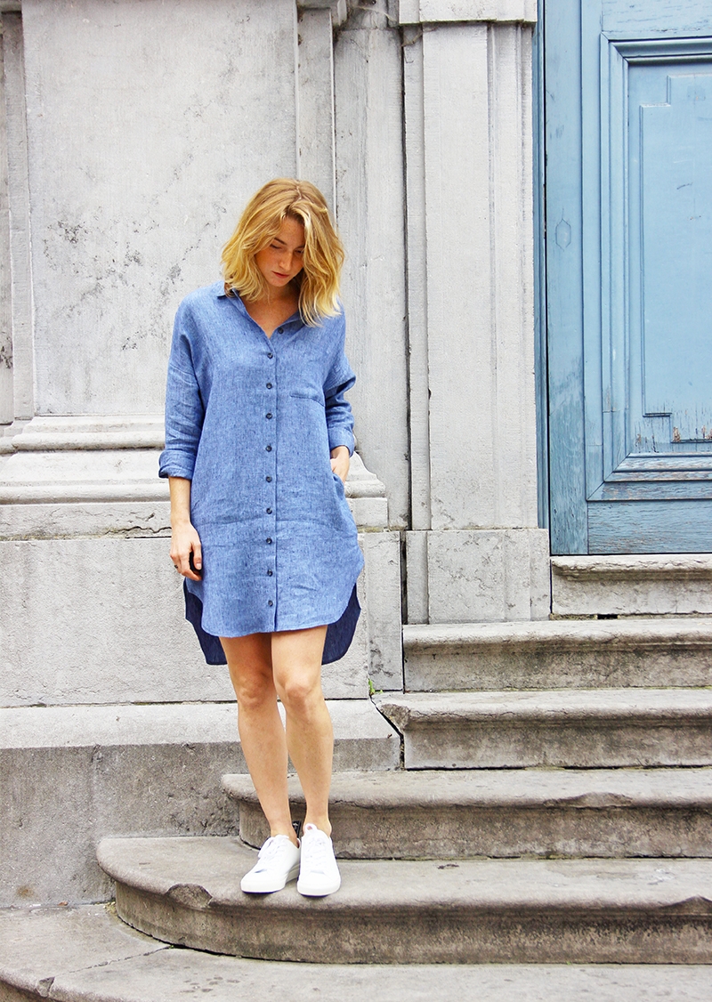 linen shirt dress