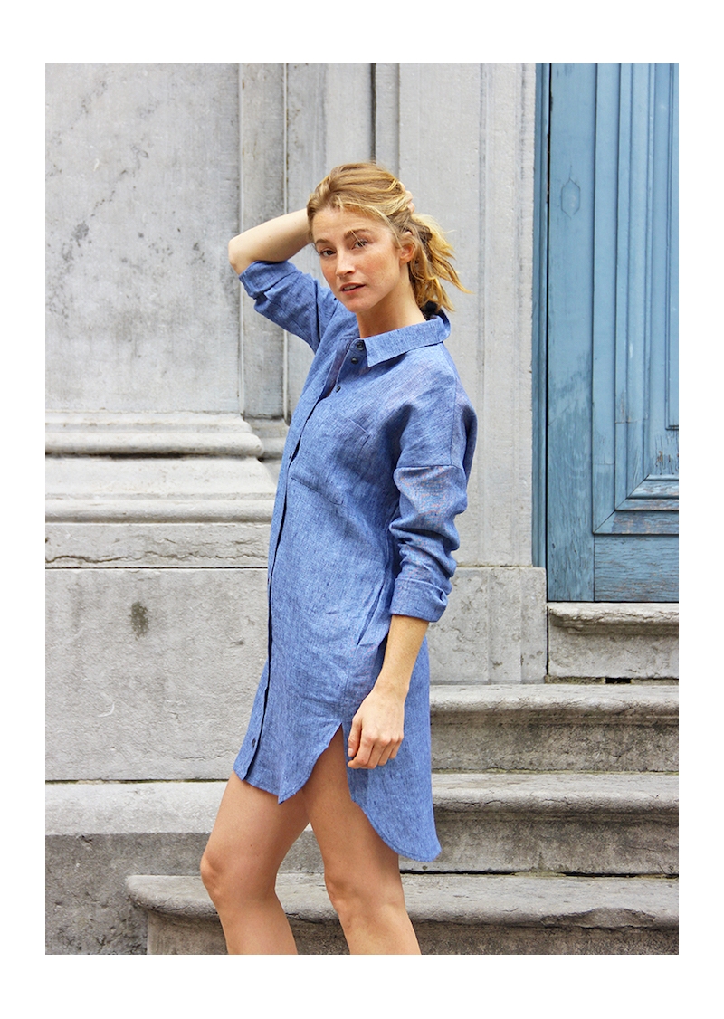 Cristina linen shirt dress