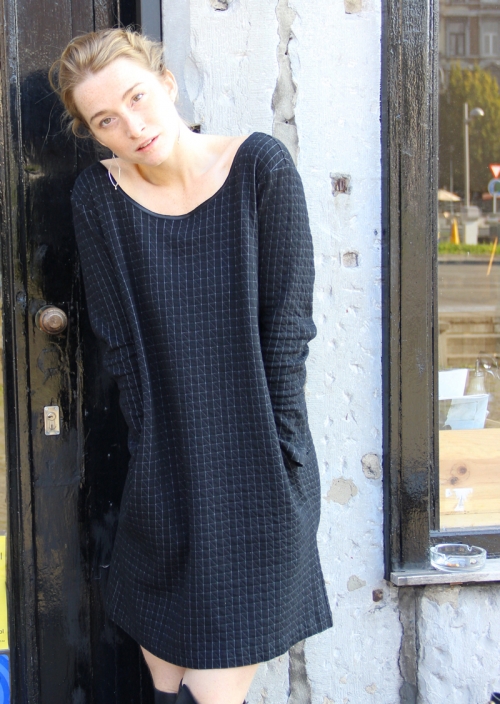 MARTA - Black organic cotton dress - Made & More