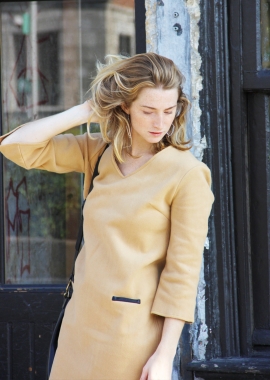 Camel organic fleece dress