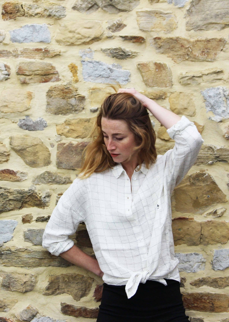 White squared linen shirt Elena