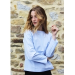 Oxford blue back buttoned top