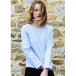 Oxford blue back buttoned top