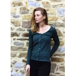 Top boutonné vert foret