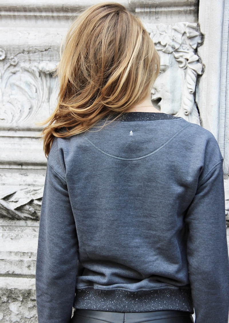 Dark grey organic cotton and recycled polyester sweater