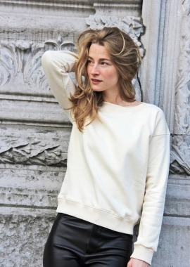 Ecru organic cotton sweater