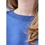 Blue organic cotton and recycled polyester sweater