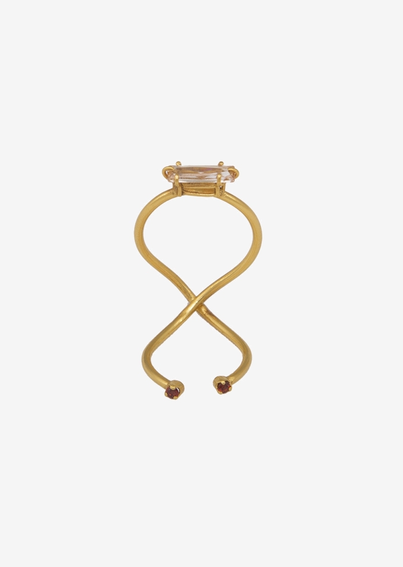 Gold-plated zirconia double ring