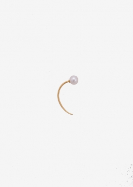 Boucle d’oreille perle en argent plaqué or 23kt