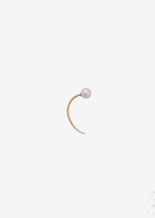 Boucle d’oreille perle en argent plaqué or 23kt