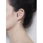 Ear cuff zircon noir, argent plaqué or 23kt